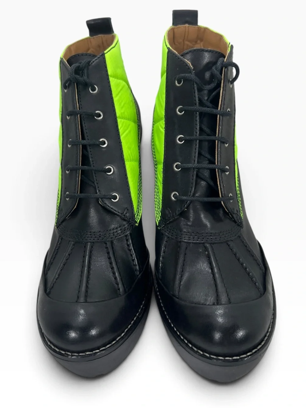 Polo Ralph Lauren Hester Platform Duck Boots in Black/Neon Green